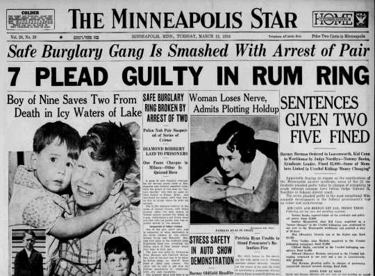 Newspaper headline announcing Kid Cann’s 1934 conviction