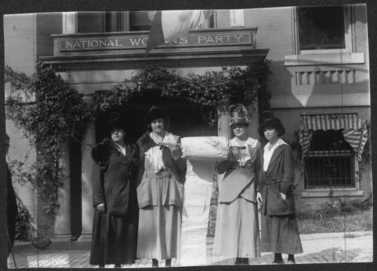 Suffragists present a petition