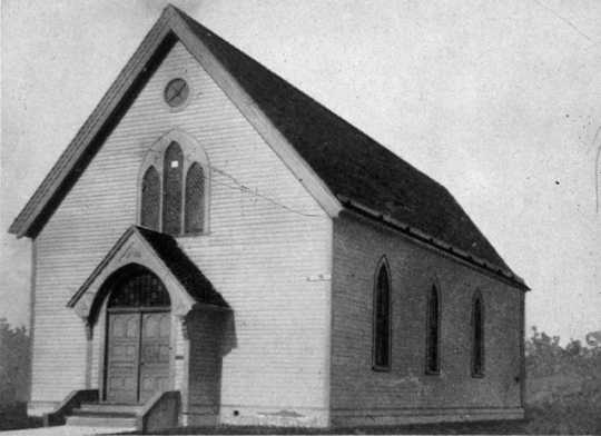 Black and white photograph of the first Mount Zion building c.1881.