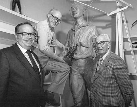 Paul Granlund with Russell Fridley and Elmer L. Andersen