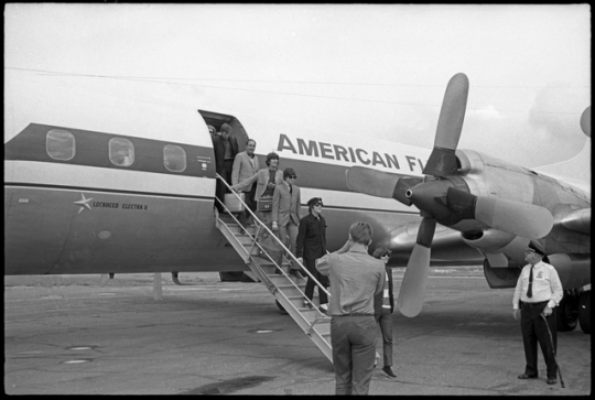 The Beatles arrive at Twin City Metropolitan Airport