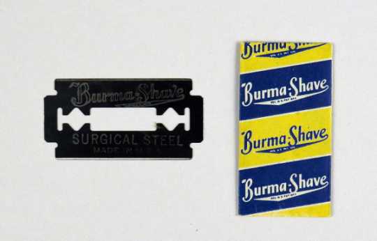Burma-Shave razor blade