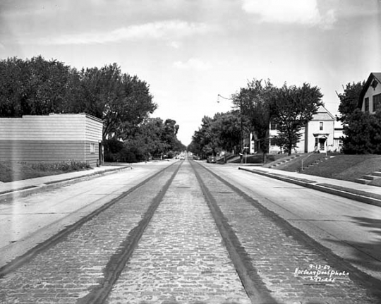 Black and white photograph of 4th Ave S at 37th St, 1957.