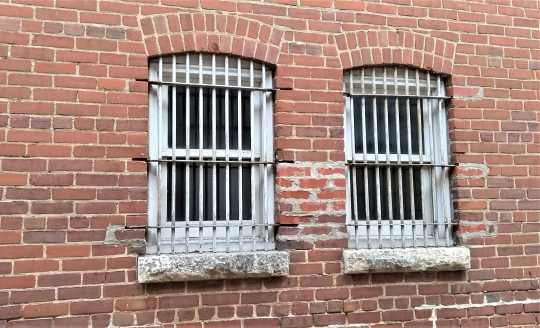 Nerstrand City Hall jail cell windows. Photograph by Jeff M. Sauve, May 2019. Used with the permission of Jeff M. Sauve.