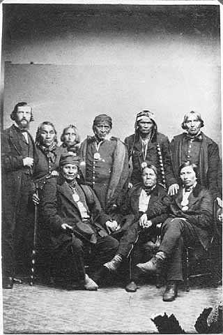 Ojibwe men, possibly at 1857 or 1862 treaty signing 