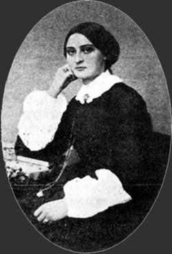 Black and white photograph of Oline Pind Muus, c.1850s.