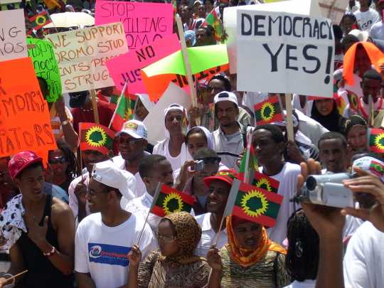 Demonstrators at the March for Oromia, 2007