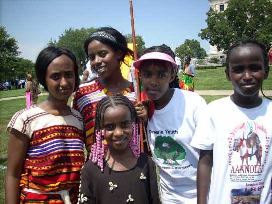 Oromo youth at the March for Oromia, 2007