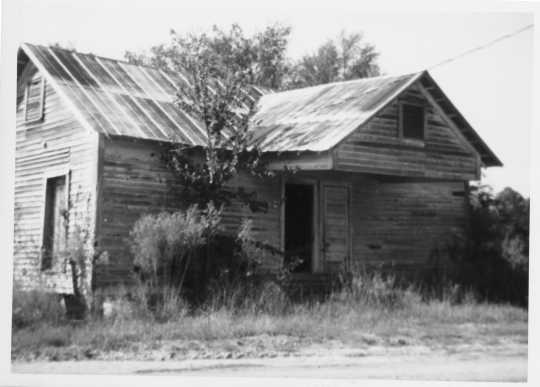 The abandoned Whitesocks School near Rochelle, Georgia, ca. 1970s. Black students were segregated from white ones in the 1920s, when Oscar Howard attended. From the Oscar C. Howard papers (P1842), Manuscripts Collection, Minnesota Historical Society.