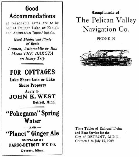 Print brochure advertising the Pelican Valley Navigation Company