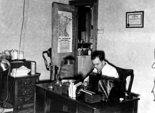 Raymond William Dowidat in his medical office