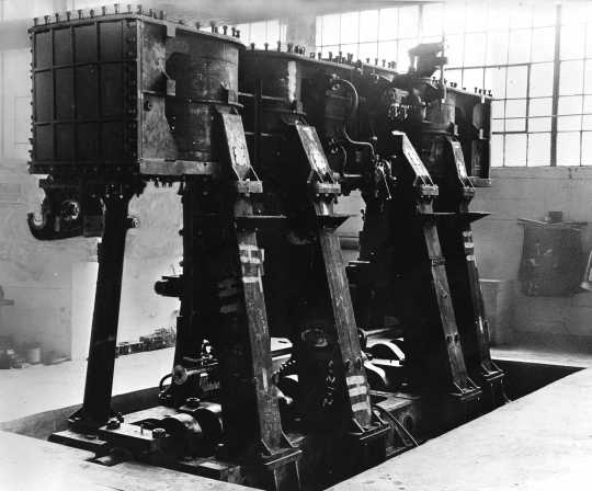 Black and white image of Marine Engine Block, War Production, c.1943