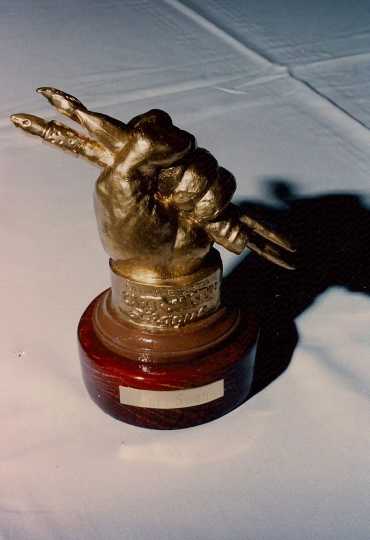 Color photograph of Minnesota Cartoonists Award presented to Curt Swan, October 2, 1993