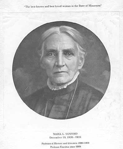 Portrait of Maria Louise Sanford from a program from a convocation in honor of her eightieth birthday