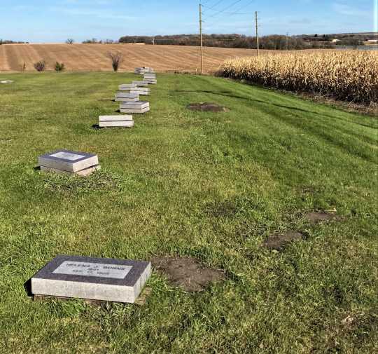 Gravestones awaiting installation outside Fergus Falls State Hospital