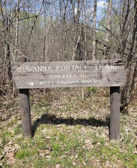 Sign within Savanna Portage State Park, 2018. Photograph by Jon Lurie; used with the permission of Jon Lurie.