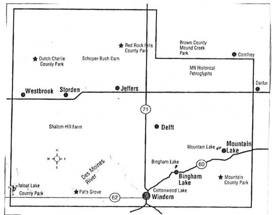 Map of county parks in Cottonwood County