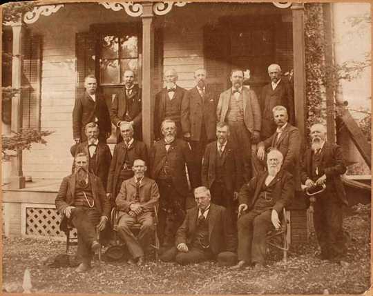 Survivors members of Company F, Sixth Minnesota Volunteer Infantry at the home of Captain Horace B. Wilson at Red Wing.