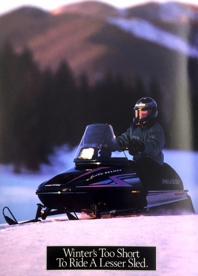 1996 Polaris sales catalog. From Polaris 1996 Snowmobiles (Minneapolis: Polaris, 1995). Available at the Minnesota Historical Society library as TL234.2 P64 1995.