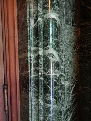 Color image of Tinos marble from Greece inside the north vestibule of the Cathedral of St. Paul. Photographed by Paul Nelson on July 16, 2014.
