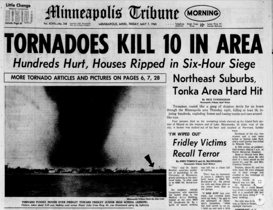 Front page of the <em>Minneapolis Tribune</em>, May 7, 1965