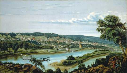 Painting showing a view of St. Paul, 1855.