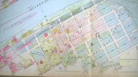 Color image of a 1916 plat map of that portion of the Flats not included in the previous map