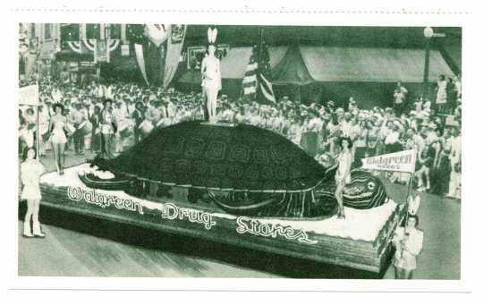 'Tortoise and Hare' themed Walgreen Drug Stores Float, Aquatennial 1948