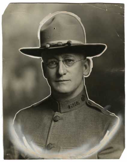 Black and white photograph of Major Thomas Warham, c.1918. Warham was commander of the Medical Corps, Motor Corps Division.