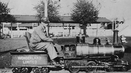 Miniature train at Wonderland Amusement Park, Minneapolis.