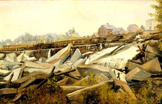 St. Anthony Falls: Reconstructing St. Anthony Falls, 1869 (2)