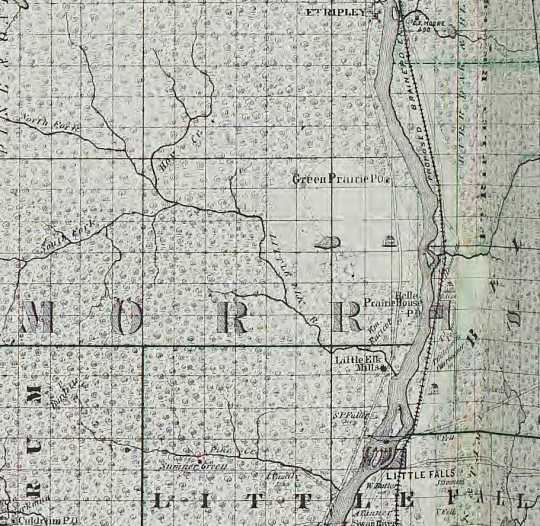Map of Morrison County, c.1874. 