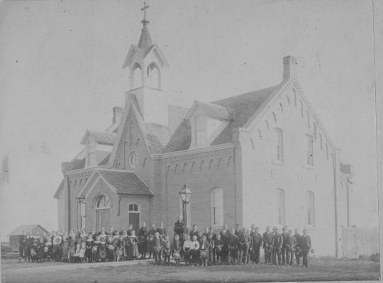 Photograph of St. Joseph's Parochial School c.1880.