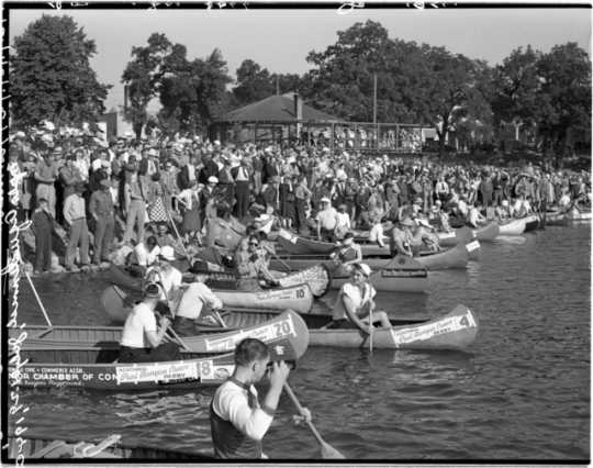 Paul Bunyan Canoe Races, Minneapolis Aquatennial, 1940