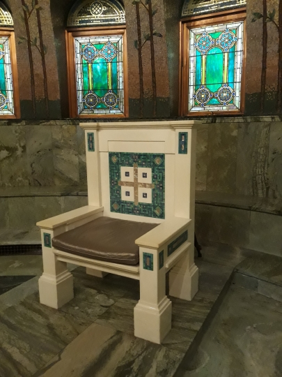 Chair inside Lakewood Chapel