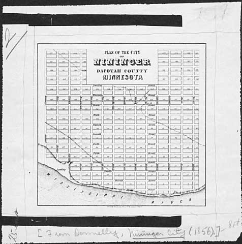 Plan of the city of Nininger c.1856