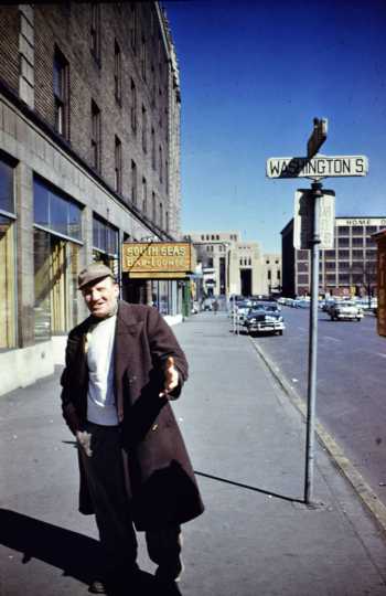 Unnamed man on the corner of Washington Avenue