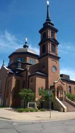 Color image of the exterior of St. Mary’s Orthodox Cathedral in Minneapolis. Photographed by Paul Nelson on June 10, 2014.