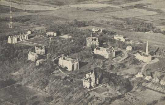 Aerial view of St. Olaf College campus