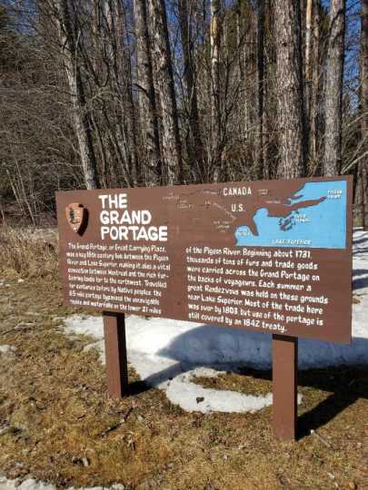 Sign at Grand Portage trailhead