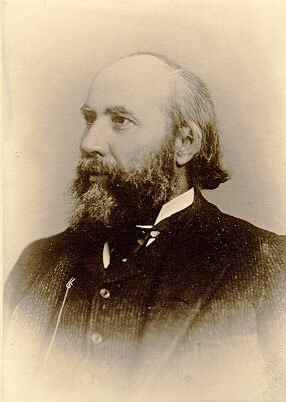 Black and white photograph of James J. Hill, 1885. Photograph by Hayes Robbins. 