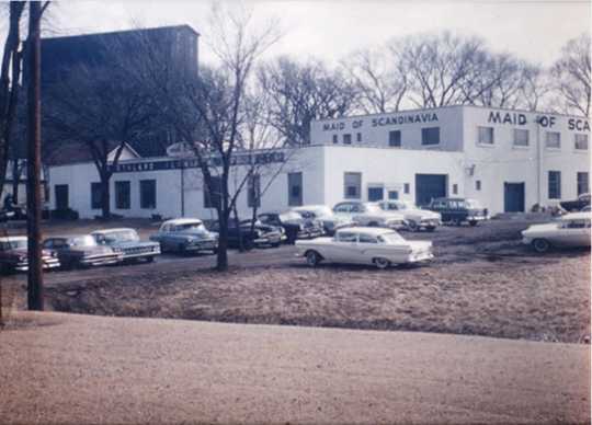 Color image of Northland Aluminum Products (Nordic Ware) and sister company Maid of Scandinavia, in St. Louis Park, ca. 1960.