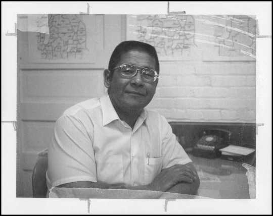 Duane Dunkley, director of Indian education for Minneapolis Public Schools, 1975. Dunkley wrote a grant proposal for the American Indian Cultural Center.
