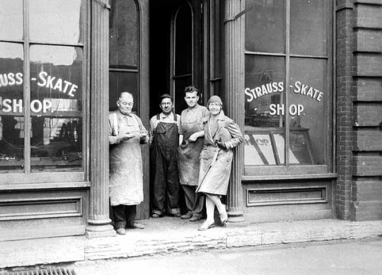 John Strauss Sr. with William Blochinger and John Strauss Jr.