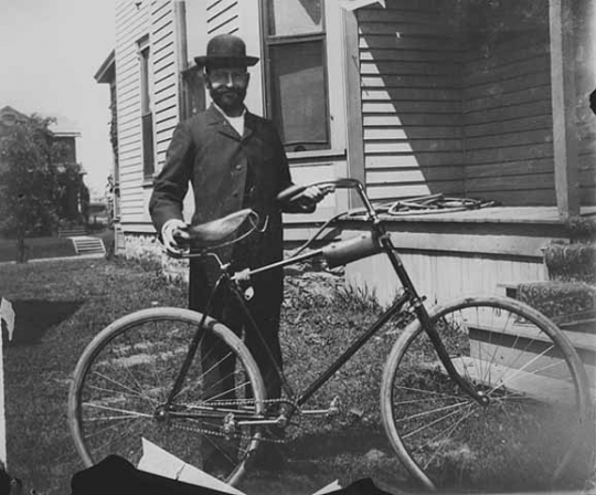 Man with bicycle