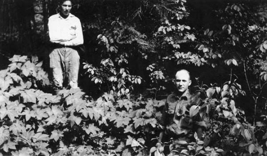 Cecil W. Shirk and Paul LaGarde at the site of Fort Charlotte