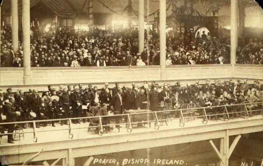 Archbishop John Ireland speaking at the dedication of the Exposition Building