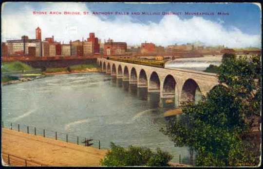 Stone Arch Bridge, St. Anthony Falls and milling district, Minneapolis