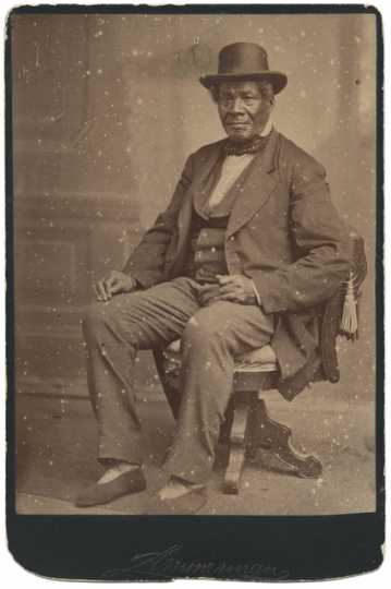 Sepia-colored photograph of Charles Bonga