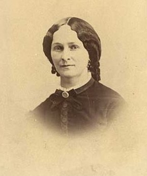Black and white photograph of Sarah Jane Steele Sibley, wife of Henry H. Sibley, 1858.